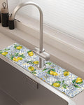 Patterned Sink Faucet Mat Kitchen Splash Guard Super Absorbent Drying Mat by BnhjsdwTablecloth