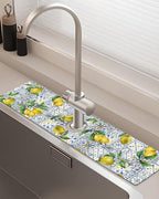 Patterned Sink Faucet Mat Kitchen Splash Guard Super Absorbent Drying Mat by BnhjsdwTablecloth