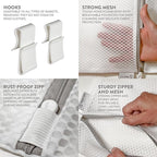 2Pcs Mesh Laundry Bags for Delicates w/Hooks, Hanging Durable Laundry Mesh Wash - Image 4