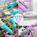 Elgood Reusable Long Sleeve Dishwashing Cleaning Gloves - Image 6
