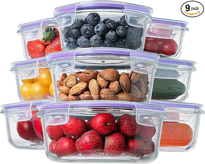 HOMBERKING Glass Food Storage Containers by HOMBERKING