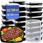 38oz 50 Pack Meal Prep Containers Reusable, Disposable Food Containers by Unknown