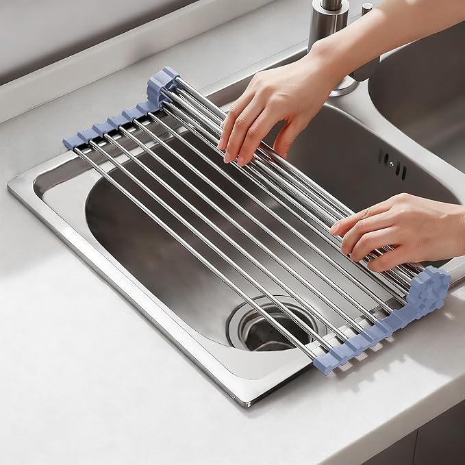 NEZUIBAN Dish Drying Rack with Roll Up and Over Sink by NEZUIBAN