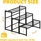 Simple Trending 3 Tier Metal Plant Stand Outdoor Indoor Waterproof, Stackable Heavy Duty Tall Plant Shelf Flower Pot Holder for Garden, Display Rack, Black - Image 6