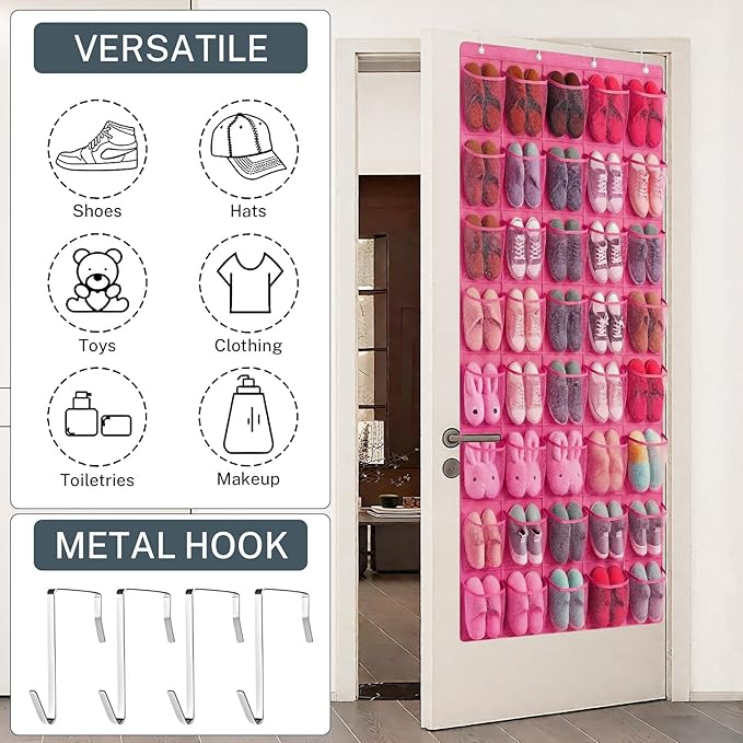 40-Pocket Over the Door Shoe Organizer - Image 2
