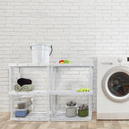 Gracious Living 3 Pack Light Duty Storage Shelves, Knect-A-Shelf 3-Shelf Ventilated Shelving Rack Organizer for Home, Garage, Basement, Laundry, White - Image 6