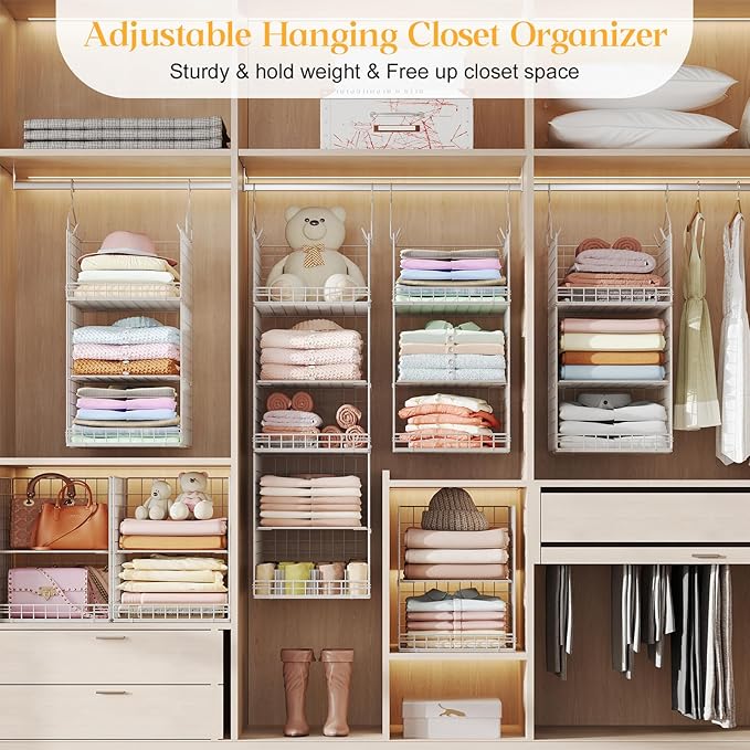 5 Tier Hanging Closet Organizer Separable Hanging Closet Shelves - Image 8