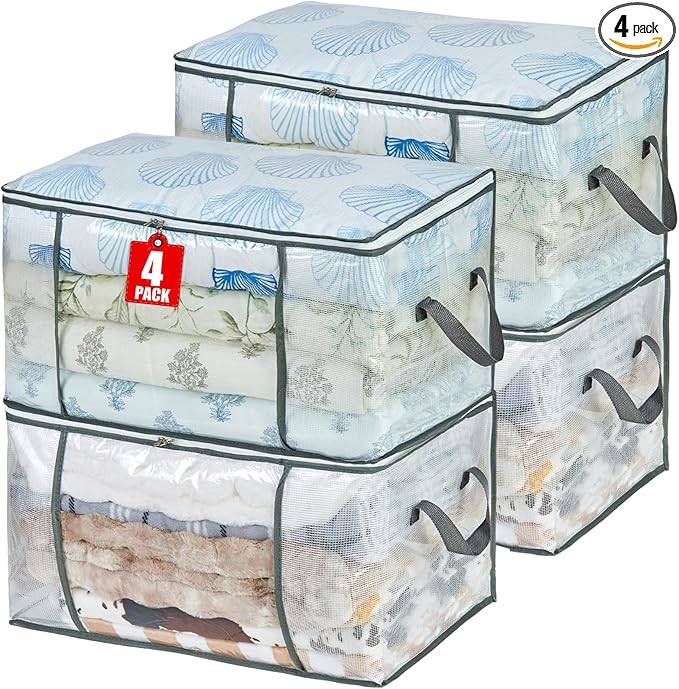 80L Clear Large Storage Bag, Clothes Storage Containers by MKOKYD