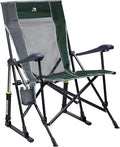 GCI Outdoor Roadtrip Rocker Camping Chair | Portable, Folding Rocking Chair with Solid, Durable Armrests, Drink Holder & Comfortable Extended Backrest — Hunter Green by GCIOUTDOOR