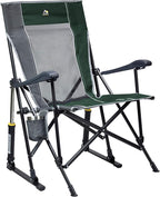 GCI Outdoor Roadtrip Rocker Camping Chair | Portable, Folding Rocking Chair with Solid, Durable Armrests, Drink Holder & Comfortable Extended Backrest — Hunter Green by GCIOUTDOOR