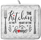 White Kitchen Dish Drying Mat 16x18 Inch Knife Fork Dish Drainer Rack Mats by Giwawa