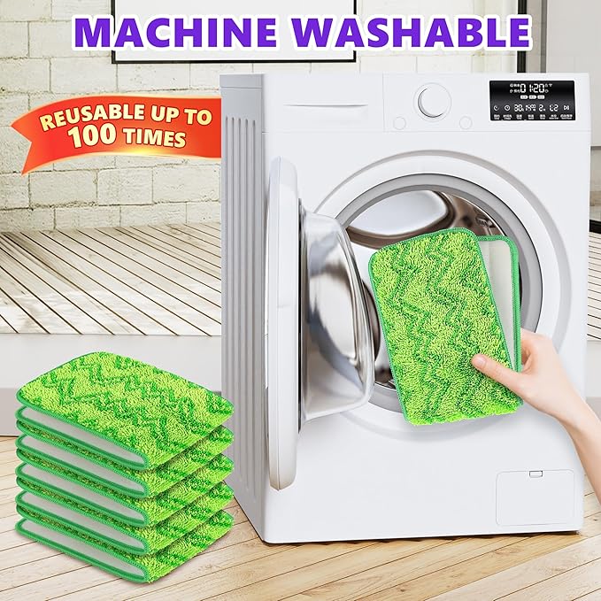 6 Pack Reusable Mop Pads Compatible - Image 6