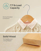 SONGMICS Kids Wooden Hangers 10 Pack, Solid Wood Baby Hangers, Children's Coat - Image 4