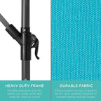 Best Choice Products 10ft Offset Cantilever Hanging Market Patio Umbrella, 8 Sturdy Ribs, Easy Adjustment - Sky Blue - Image 6