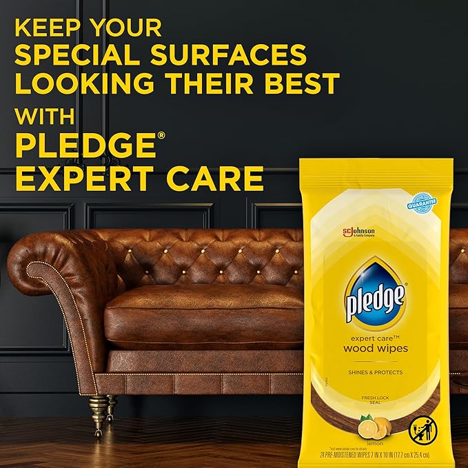 Pledge Expert Care Enhancing Wood Wipes, Lemon Scent - Image 9