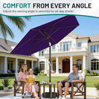 AreShark 7.5FT Patio Umbrella Table Market Umbrella with 6 Sturdy Ribs, Button Tilt/Crank, Heavy-Duty Outdoor Umbrellas for Pool, Deck, Garden and Backyard, Purple - Image 5