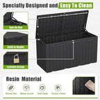 Flamaker Resin Deck Box 100 Gallon Large Lockable Outdoor Storage Box Waterproof for Patio Cushions, Tools, Pool Accessories (Black) - Image 4