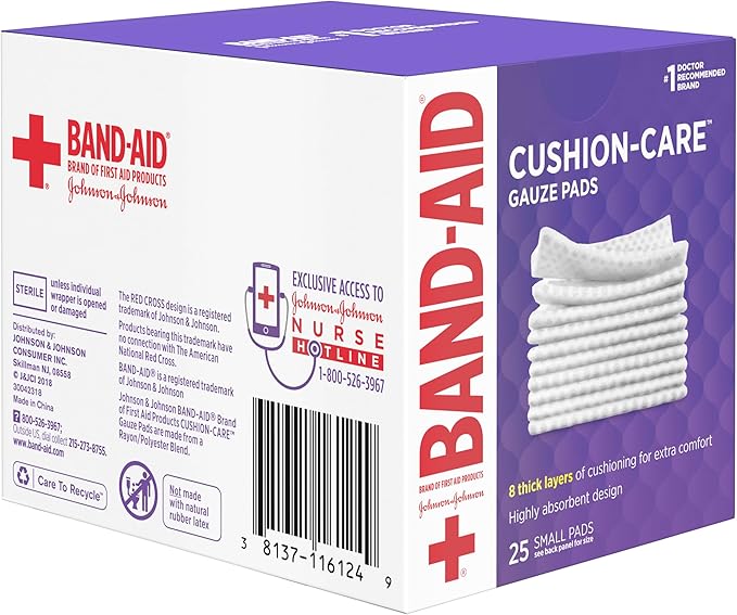 Band-Aid Brand Absorbent Cushion Care Sterile Square Gauze Pads - Image 6