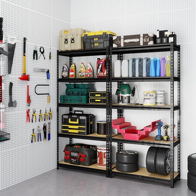 Garage Storage Shelves, 72''H Shelving Units and Storage, 2400 LBS Heavy Duty Shelving, Metal Garage Shelves for for Basement, Warehouse, Pantry, Closet, Kitchen - Image 8