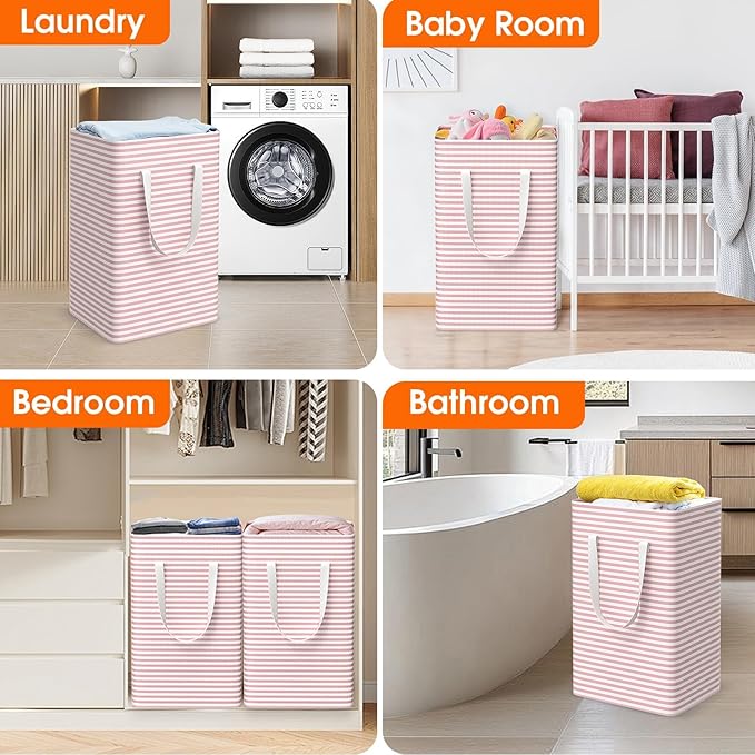 3 Pack Large Laundry Basket, Waterproof & Freestanding Laundry Hamper, - Image 7