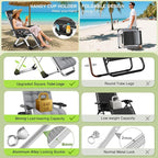 Suteck Zero Gravity Chair, Reclining Camping Lounge Chair w/Removable Cushion, Upgraded Lock and Cup Holder, Reclining Patio Chairs Folding Recliner for Indoor and Outdoor - Image 4