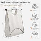 STORAGE MANIAC Wall Mount Laundry Hamper, Hanging Laundry Bag - Image 2