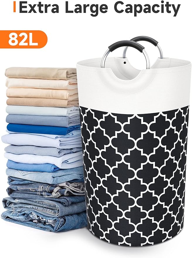 Large Laundry Hampe Basket Washing Bin Clothes Bag Collapsible Tall - Image 5