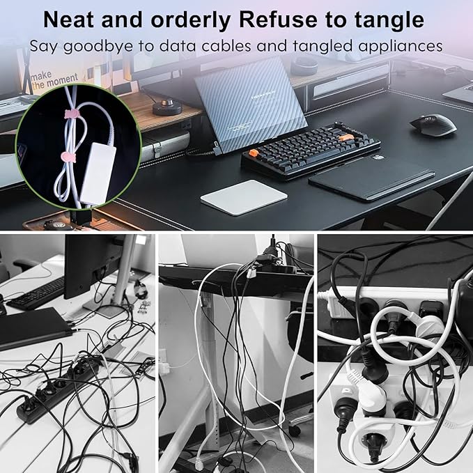 24 PCS Silicone Cable Ties Cord Organizer - Image 5