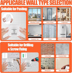 Adhesive Curtain Rods No Drilling Holder, No Drill Curtain Rod Brackets - Image 7
