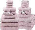 SEMAXE 18-Pack Bath Towel Set Include 6 Bath Towels, 6 Hand Towels, 6 Wash by SEMAXE