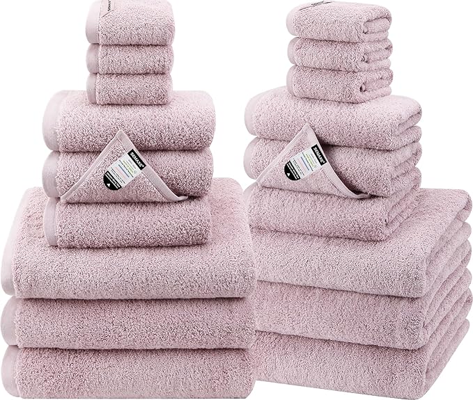 SEMAXE 18-Pack Bath Towel Set Include 6 Bath Towels, 6 Hand Towels, 6 Wash by SEMAXE
