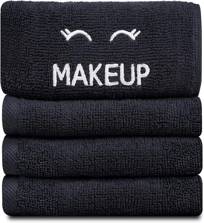 White Classic Bleach Safe Black Makeup Washcloths - Image 8
