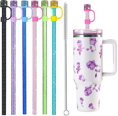12 Pack Replacement Swirl Straws and Diamond Straw Cover by Unknown