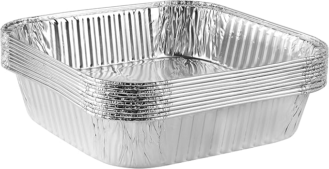 PLASTICPRO Disposable 8'' X 8'' X 2'' Inch Square Aluminum Tin Foil Baking Pans by PLASTICPRO