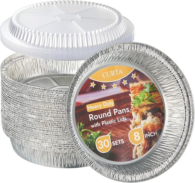 CURTA 8" Round Aluminum Foil Pans by CURTA