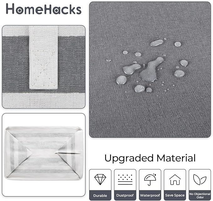 HomeHacks 4-Pack Large Laundry Basket, Waterproof, Freestanding Laundry Hamper - Image 5