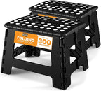 Utopia Home Folding Step Stool with Handle – 9 Inch Anti Slip Collapsible Stool – Holds Up to 300 lbs – Sturdy Plastic Step Stool Foldable for Kitchen, Bathroom and Home Use (2-Pack, Black) by UTOPIAHOME