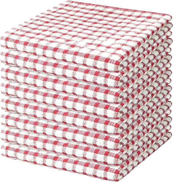 Nialnant 8 Pcs Kitchen Dish Rags, 100% Cotton Kitchen Towels Soft Absorbent by Nialnant