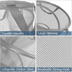 BATTOO Collapsible Laundry Baskets, Foldable Mesh Pop Up Hamper, Portable - Image 5