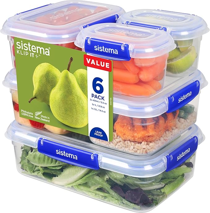 Sistema KLIP IT PLUS Leakproof Food Storage Containers 2.2 L, 1 L, 400 ml by Sistema