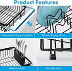 JASIWAY in Sink Dish Drying Rack, Expandable Stainless Steel Dish Drainers - Image 5
