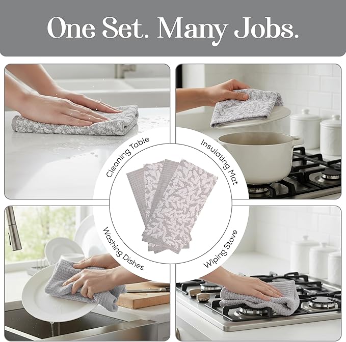 MosJos Kitchen Towels, Cotton Hand Towels, 18 x 28 Kitchen Linens - Image 4
