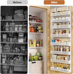 Pantry Door Organizers and Storage, 8-Tier Large Metal Heavy-Duty Frame Over - Image 7
