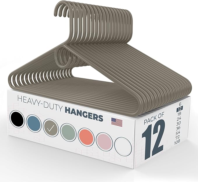 Neaties Heavy Duty Clothes Hangers 12 Pack – Made in The USA – 8lb Capacity by NeatiesHangers