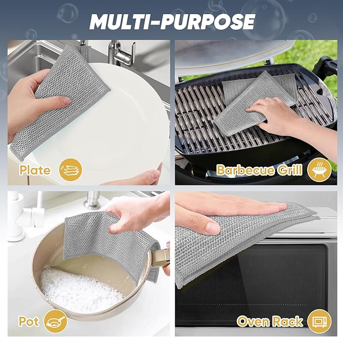 Orighty Multipurpose Wire Dishwashing Rag 24 Pcs, Upgraded Double-Layer - Image 4