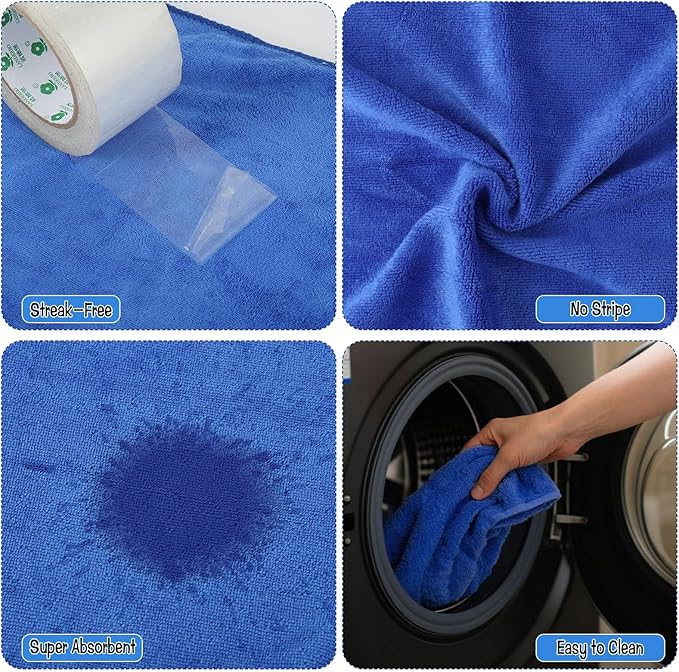 6 Pack Extra Large Microfiber Cleaning Cloths 20"x30", Lint-Free Reusable Towels - Image 6
