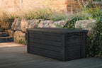 Keter Westwood 150 Gallon Resin Large Outdoor Storage Box for Patio Furniture, Outdoor Cushions, Garden Tools and Pool Floats, Dark Grey - Image 6