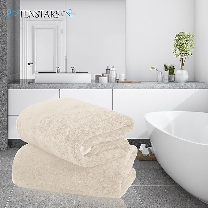 TENSTARS Silk Hemming Bath Towels - Image 3