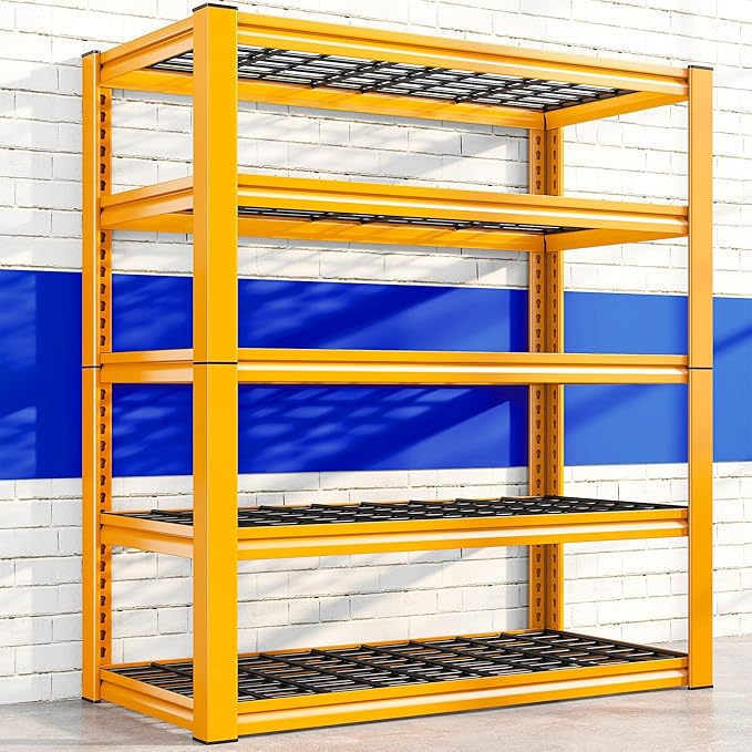 REIBII Garage Shelving Load 3200LBS, 5-Tier Storage Shelves, Adjustable Heavy Duty Metal Shelving Unit for Pantry, Basement, Warehouse, 72" H x 36" W x 16" D by REIBII