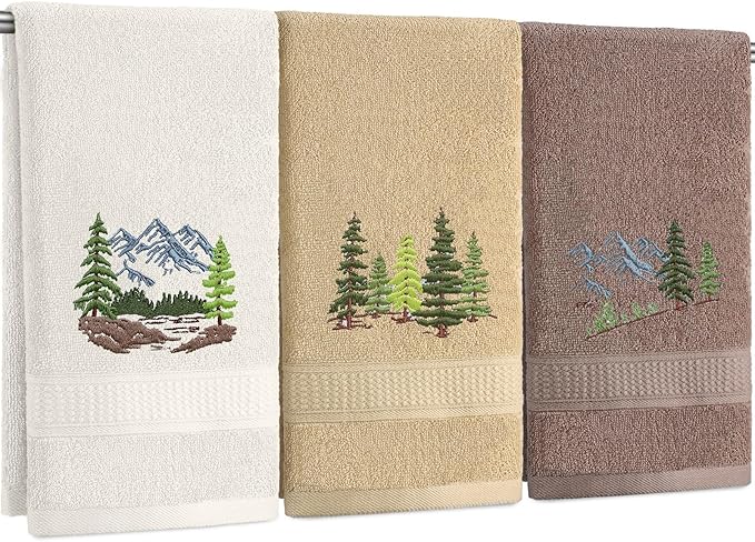 3 Pcs Mountain Hand Towels Farmhouse Decorative Bathroom Towels Set 13.3 x by Unknown